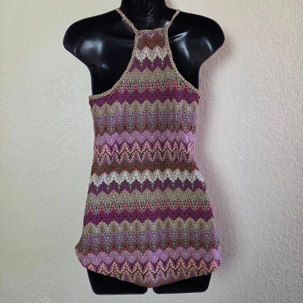 Angie Chevron Knit Racerback Tank Top - Picture 6 of 7